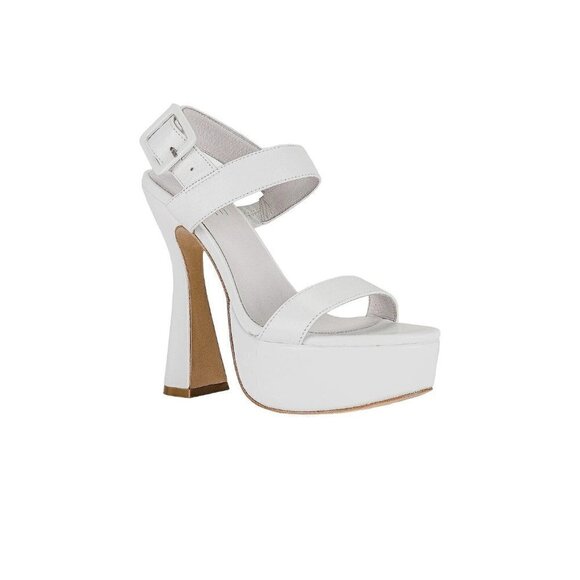 RAYE Rush High Heels in White Leather 10 New With Box Womens Platforms - Picture 1 of 13